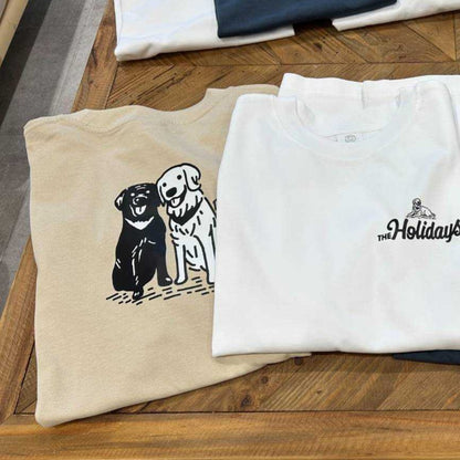 残りわずか!!【良質！着心地◎】THE HOLIDAYSオリジナルTshirt（organic cotton１００％）背中黒ラブ×ゴル