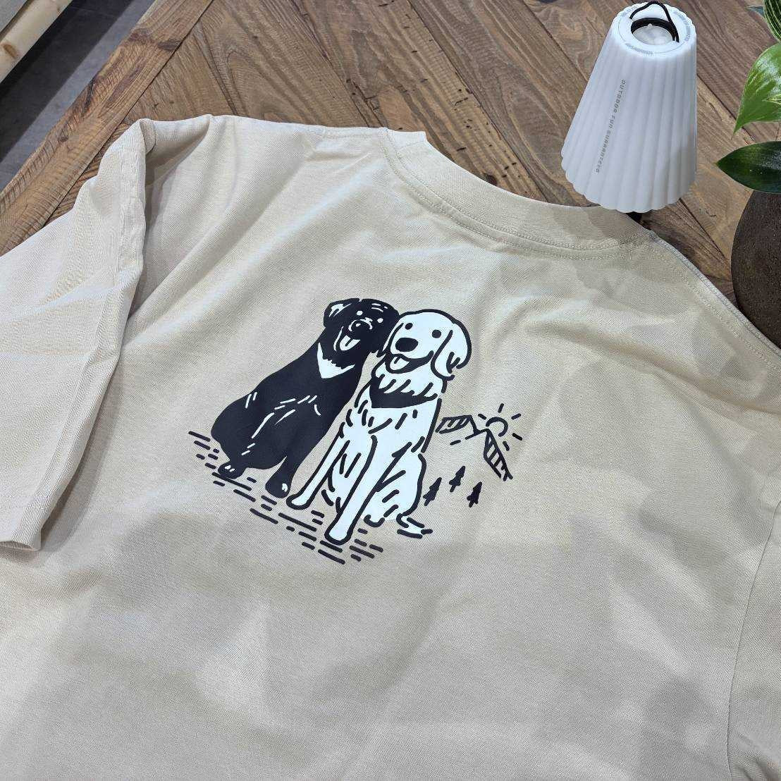 残りわずか!!【良質！着心地◎】THE HOLIDAYSオリジナルTshirt（organic cotton１００％）背中黒ラブ×ゴル