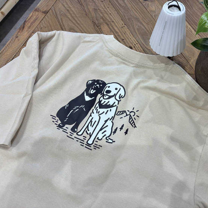 残りわずか!!【良質！着心地◎】THE HOLIDAYSオリジナルTshirt（organic cotton１００％）背中黒ラブ×ゴル